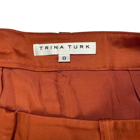 Trina Turk Indira Pant Wide Leg Cinnamon Women  Size 8 - Picture 3 of 16
